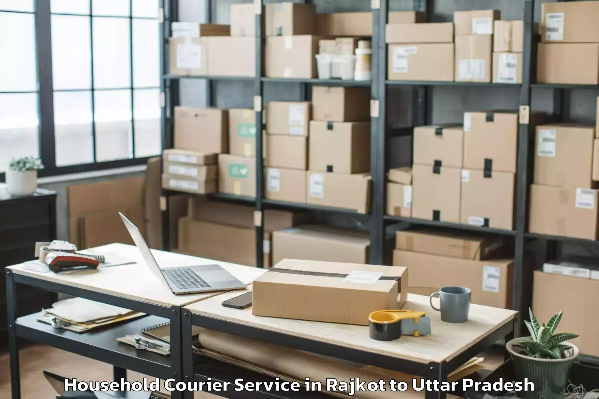 Top Rajkot to Khanpur Household Courier Available